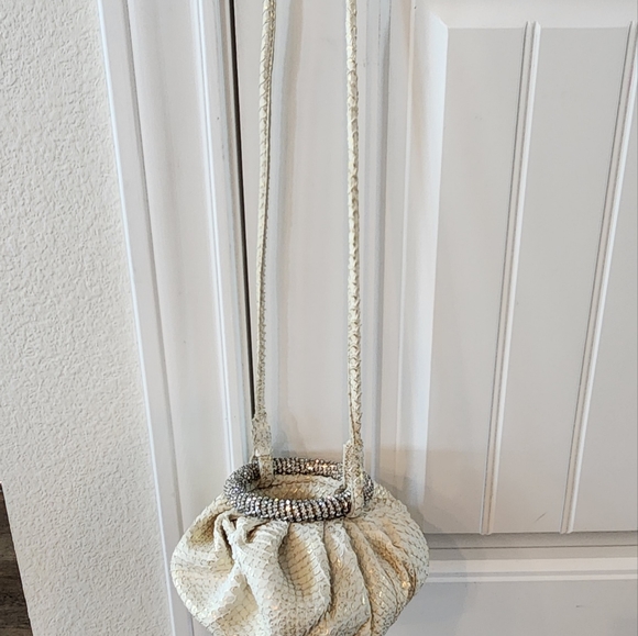 New Woven Leather Sondra Roberts Clutch Cross Body/Shoulder